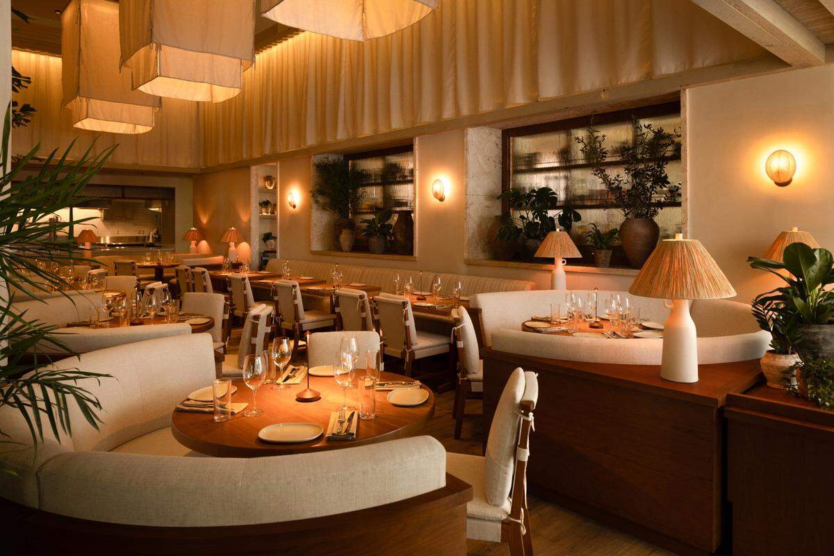 The interior of Aviv at the 1 Hotel South Beach.