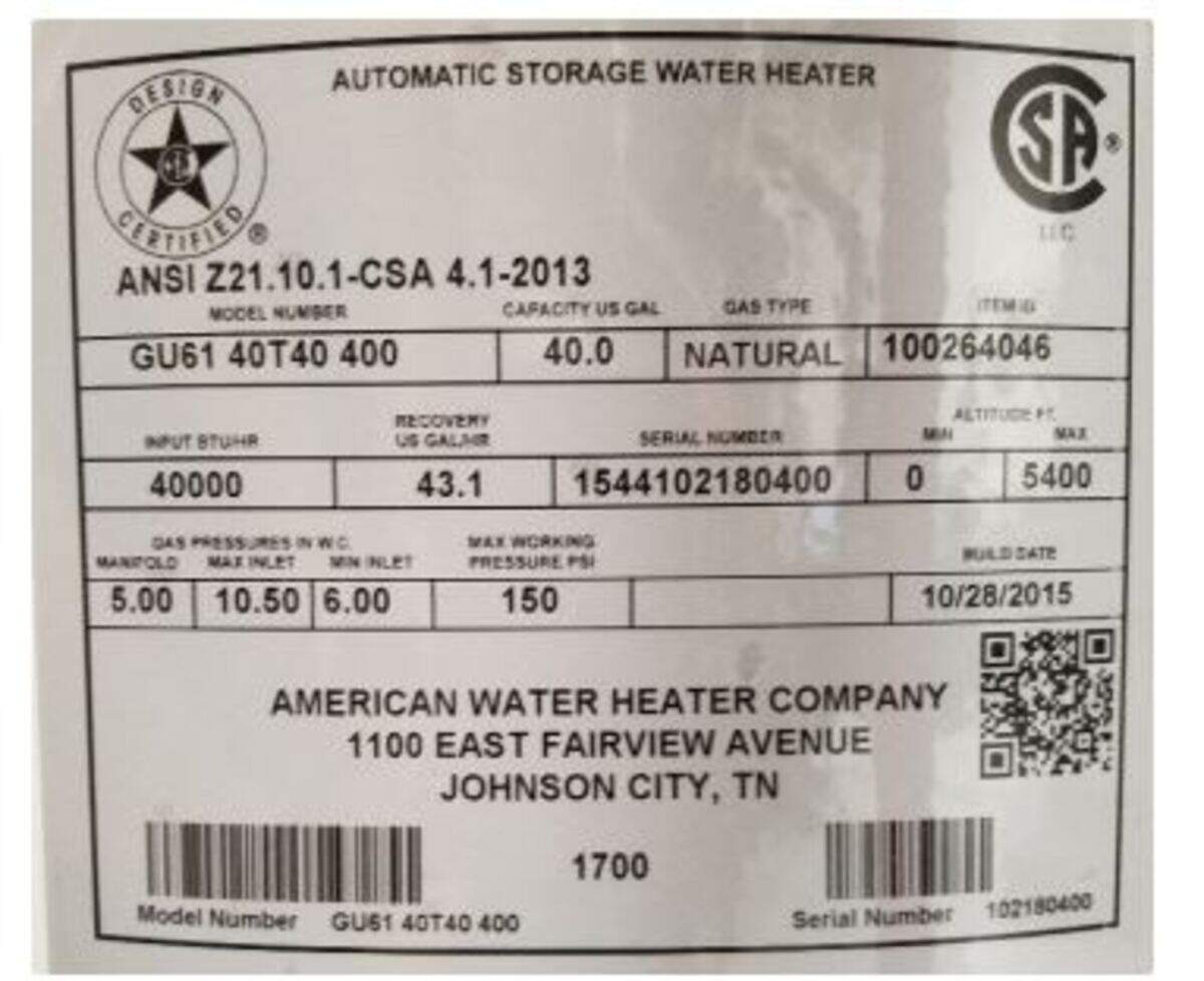 The data plate with the model number and serial number