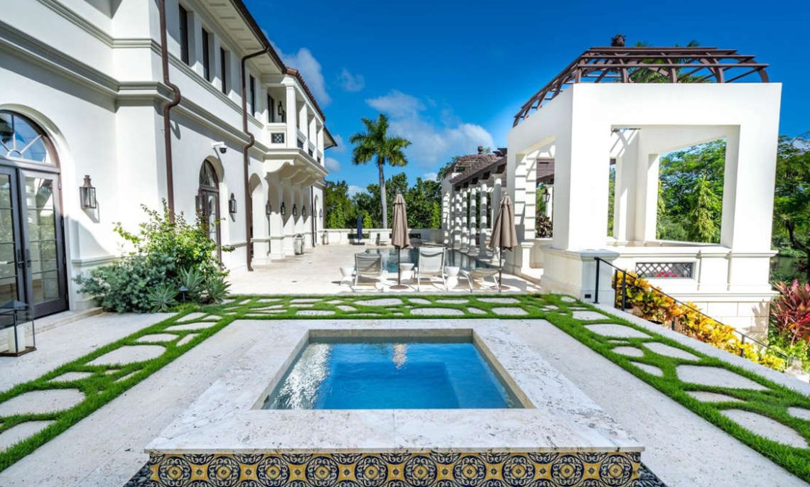 Pool at Marc Anthony’s Coral Gables mansion