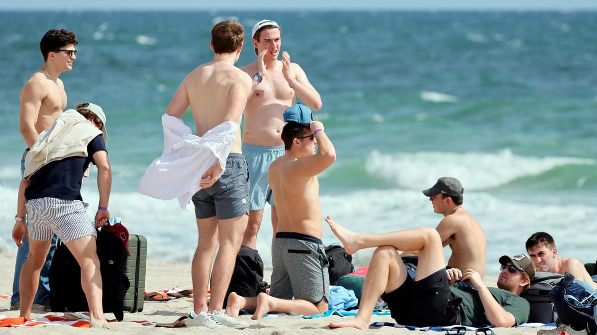 Beach goers on Fort Lauderdale Beach during the annual Spring Break season shown on Friday, March 1, 2024.