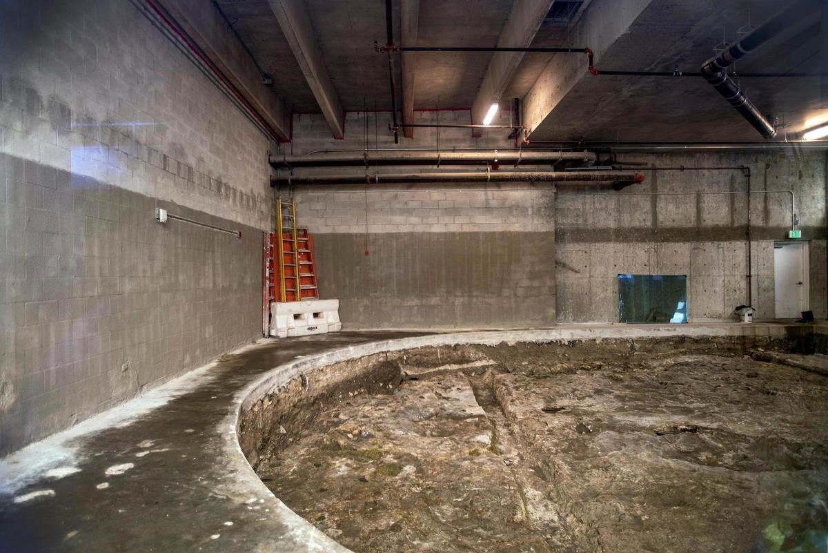 The Northeast Circle on display at Met Square in downtown Miami. The remains of the Tequesta site were excavated before construction of the building.