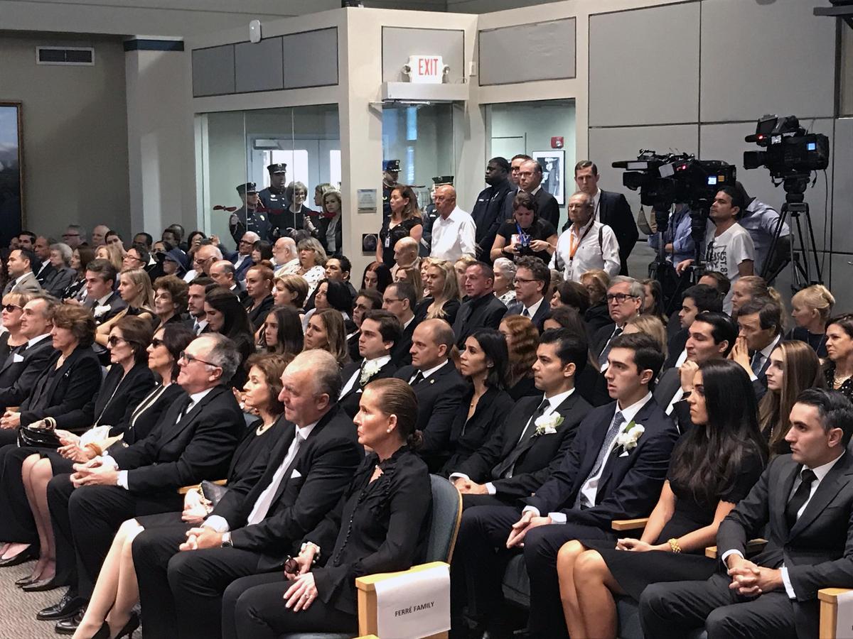 Friends, relatives and colleagues of Maurice Ferré, the former mayor of Miami, gathered at Miami City Hall Thursday for a memorial service. Ferré died Sept. 19.