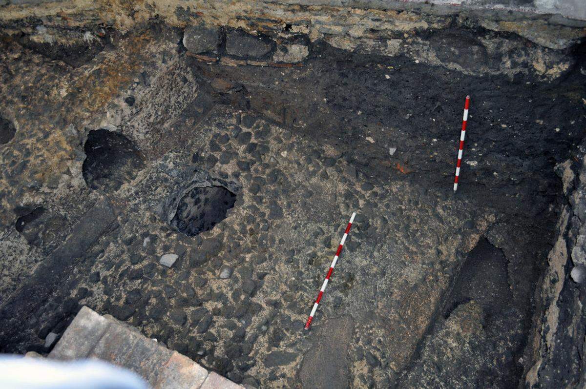 One of the Roman baths before restoration.