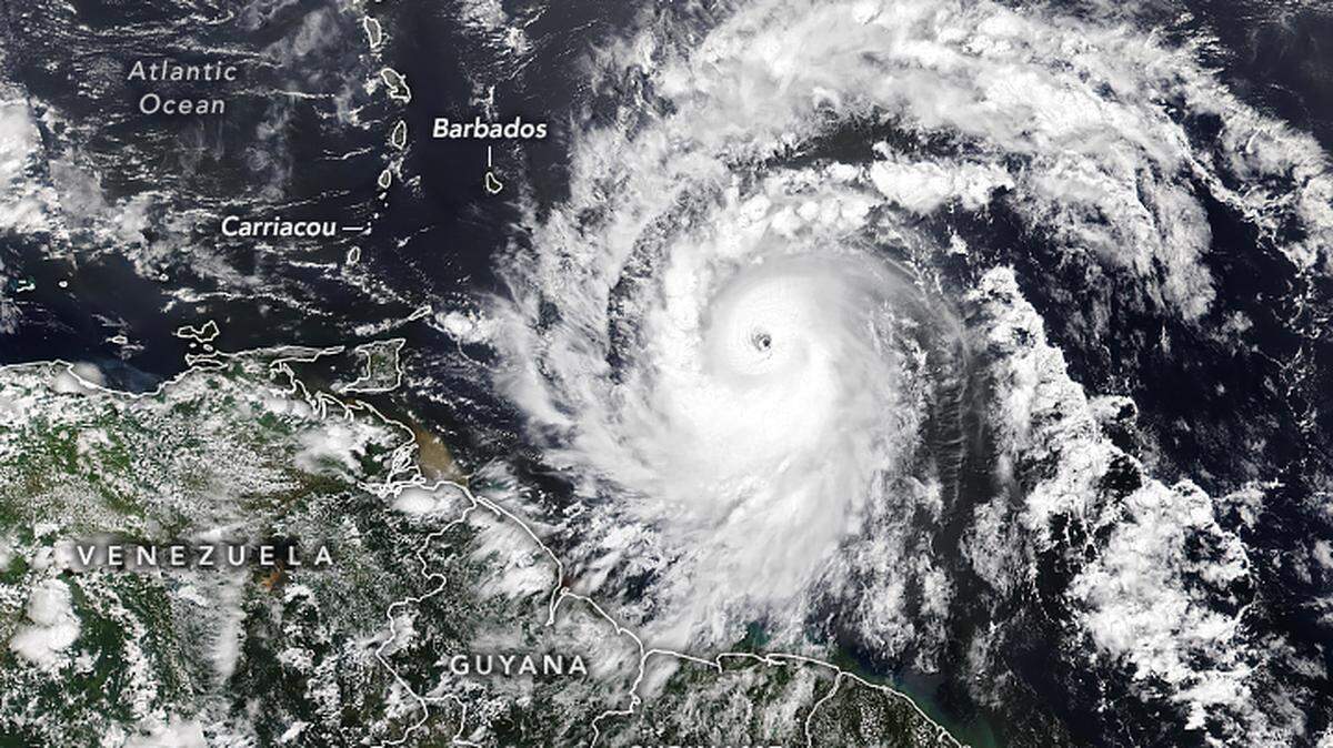 NASA satellites captured images of Hurricane Beryl as it barreled through the eastern Caribbean.