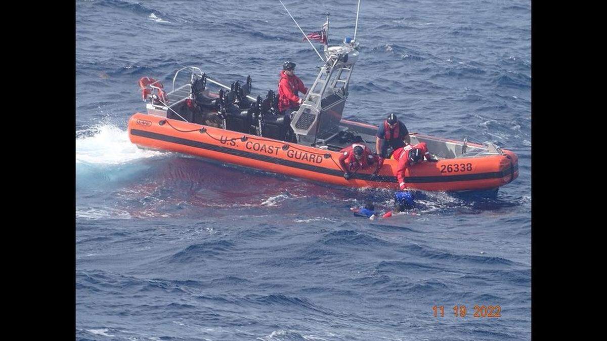 U.S. Coast Guard searching for migrants after a boat overturned on Nov. 19