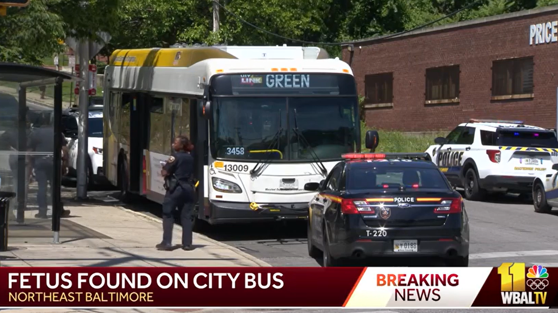 A fetus was found on a bus in Baltimore before a second fetus was located, according to police.