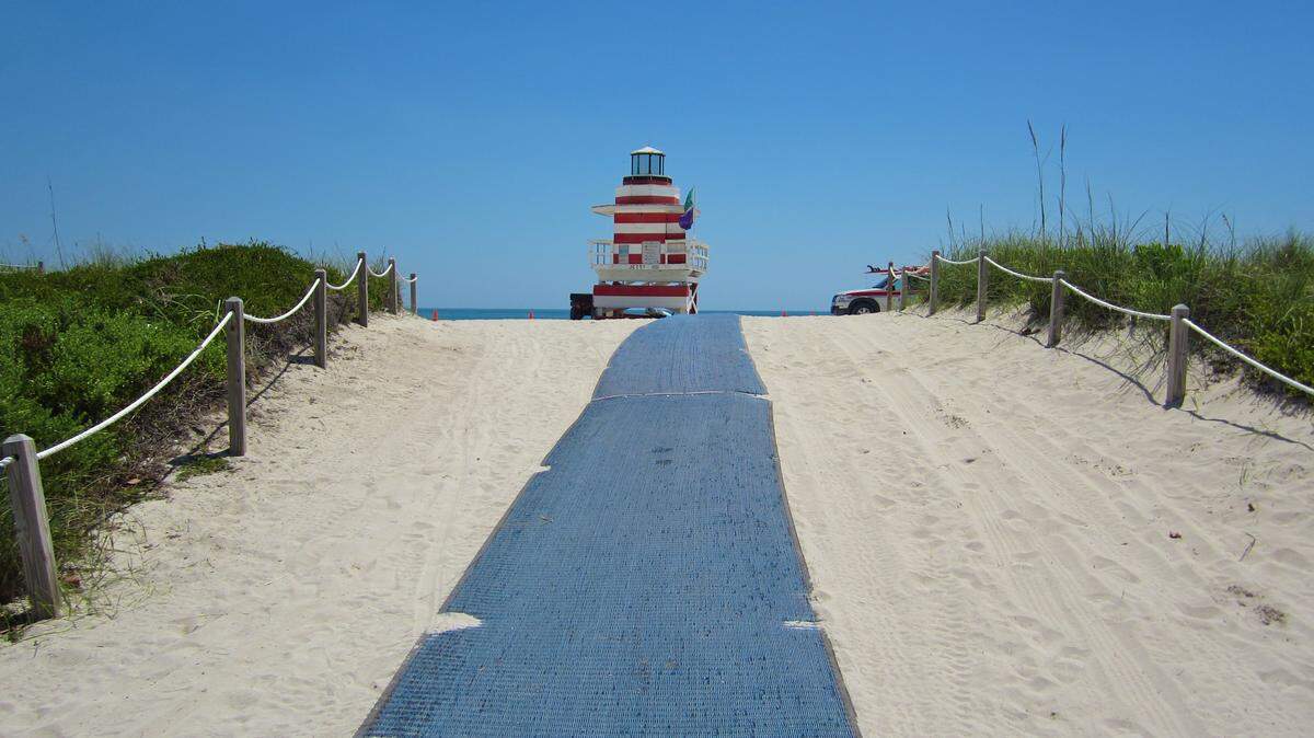 An example of a Mobi-Mat allowing all, regardless of ability, to access the beach.
