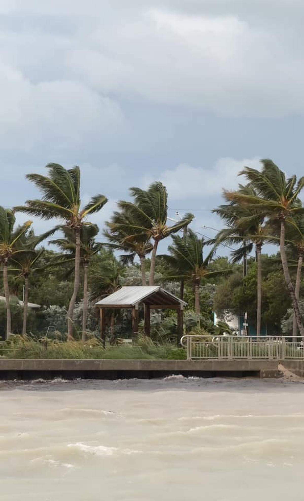 Rough seawater caused by Hurricane Helene rushes past the Edward B. Knight Pier in Key West Thursday, Sept. 26, 2024.