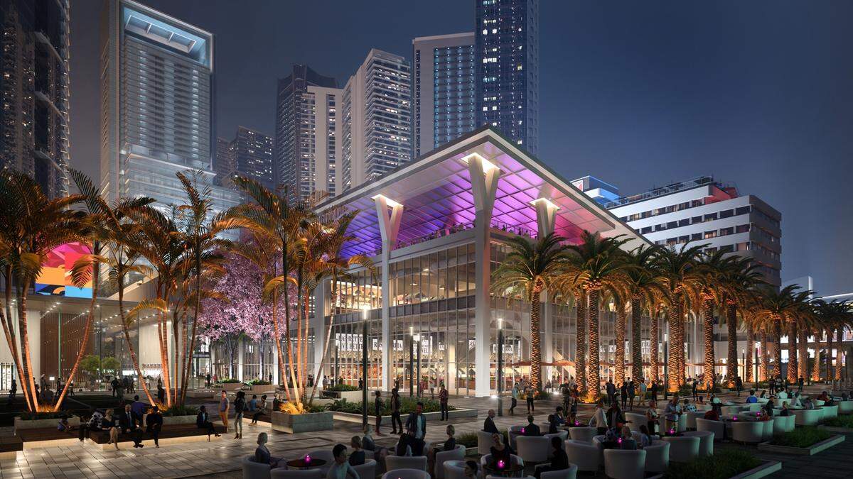 A rendering of Miami Worldcenter’s east side in downtown Miami.