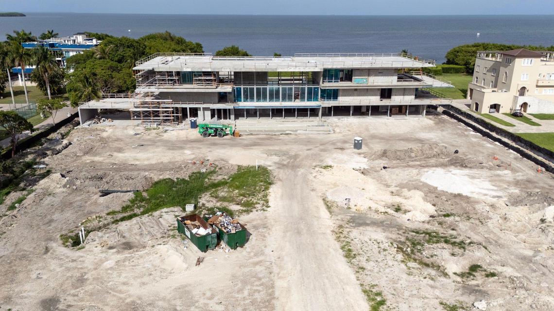The G House offers a spectacular view of Biscayne Bay on a site deluged 33 years ago during Hurricane Andrew by the highest storm surge ever recorded in Miami-Dade. The new $50 million project is being designed, its developer says, as a ‘totally flood-proof bunker.’