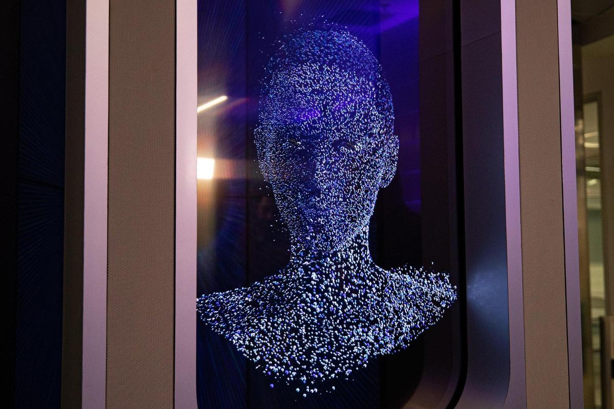 Sky is a hologram placed at the entrance of the Artificial Intelligence Center at Miami Dade College’s North Campus in Miami. The college unveiled the center on Sept. 20, 2022.