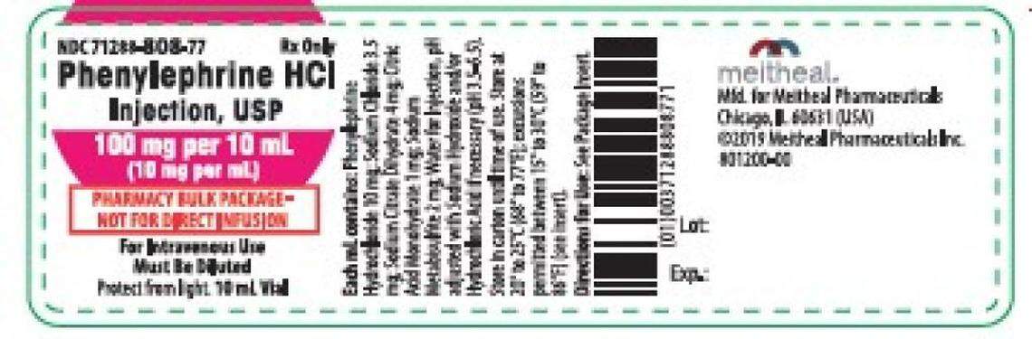 The label for phenylephrine hydrochloride injection that wound up on the wrong bottles.
