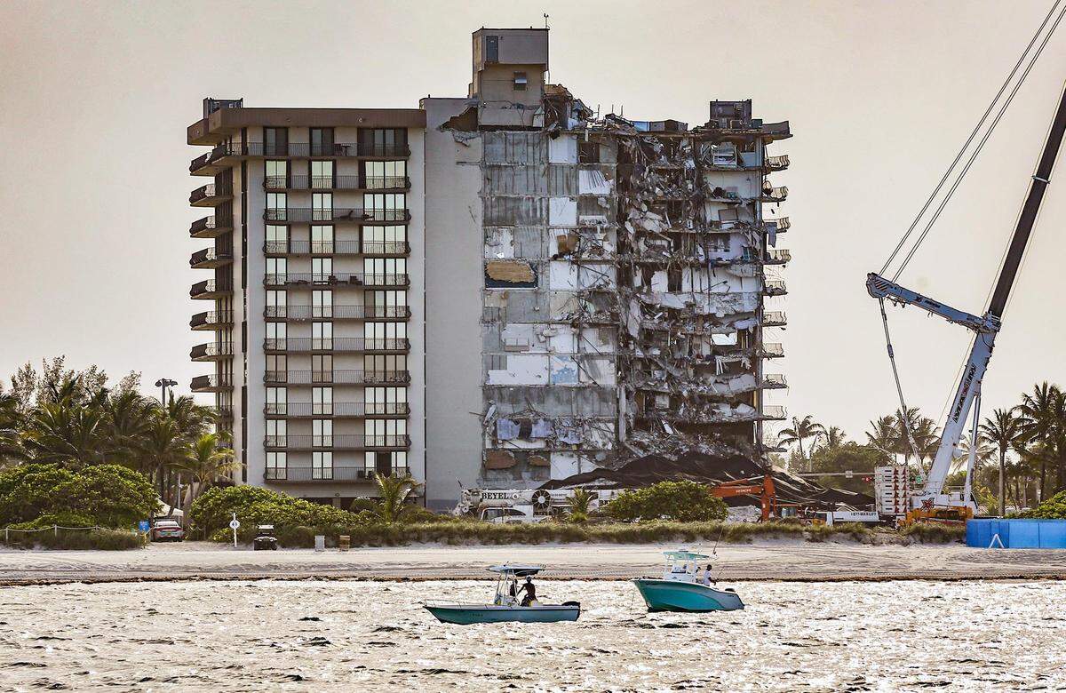 Champlain Towers South in Surfside on Sunday, July 4, 2021.