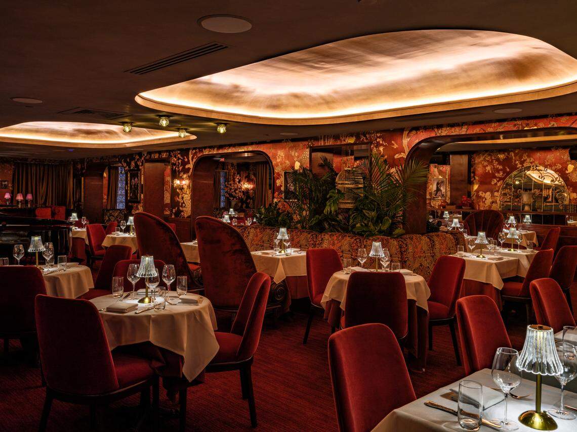 The upstairs dining room at La Grande Boucherie restaurant in Miami Beach.