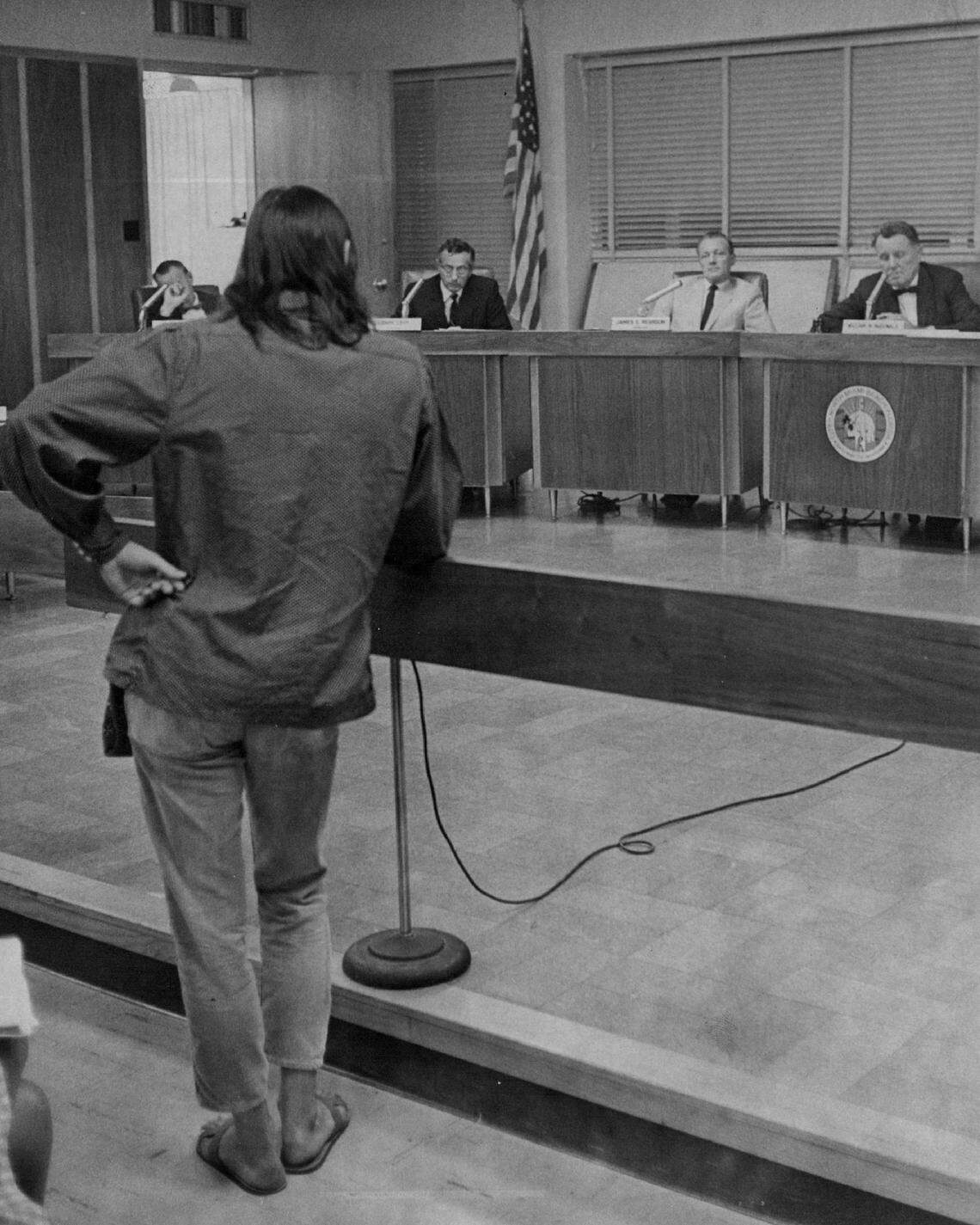 North Miami Beach council members hear from a hippie in 1967.