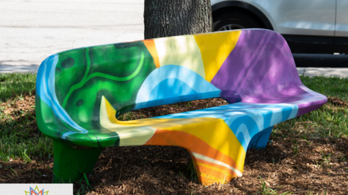 The utility boxes at North Miami’s Griffing Park featuring designs by commissioned artist Cavan Koebel.