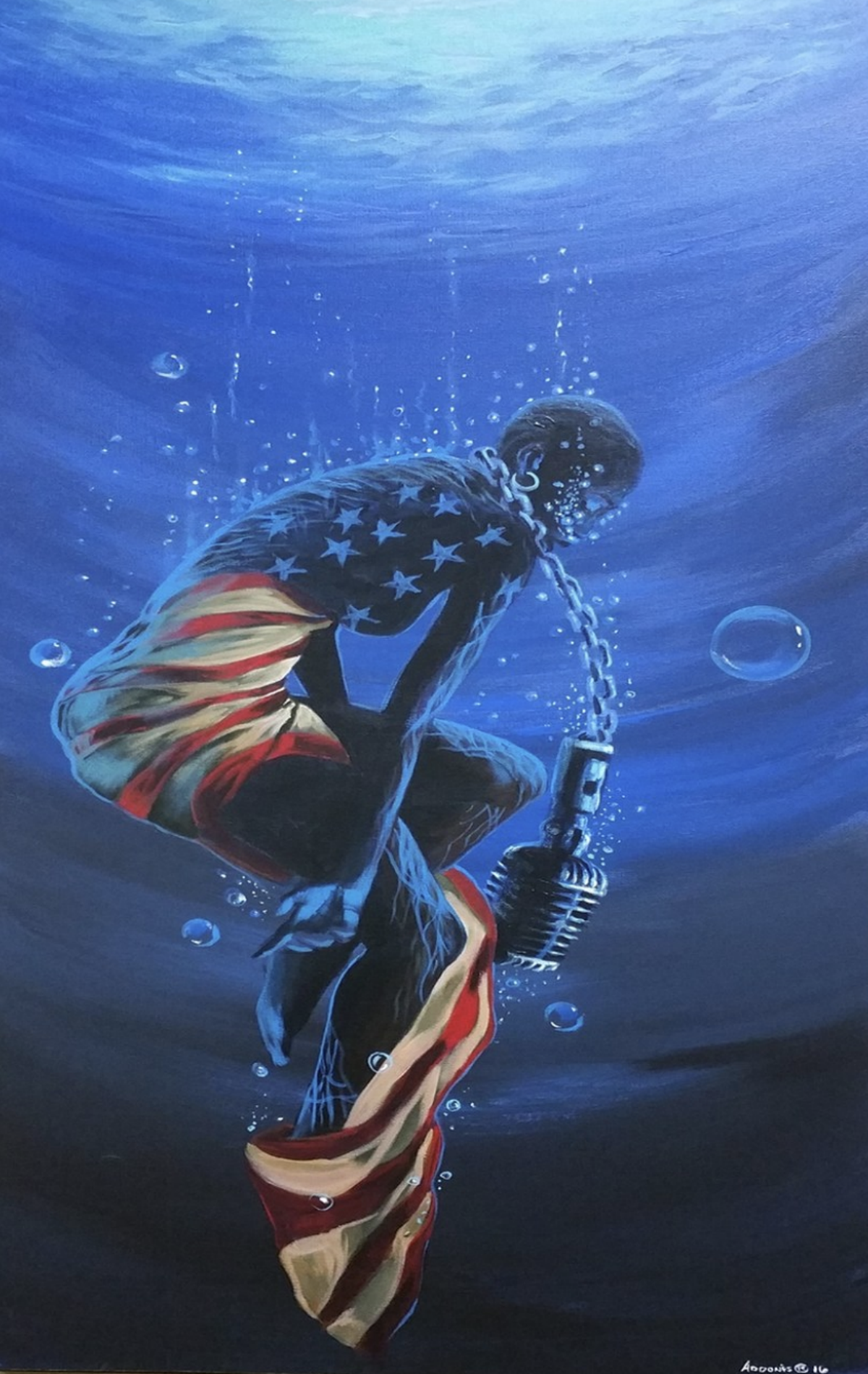 “My Soul is an Anchor” by Miami muralist Addonis Parker.