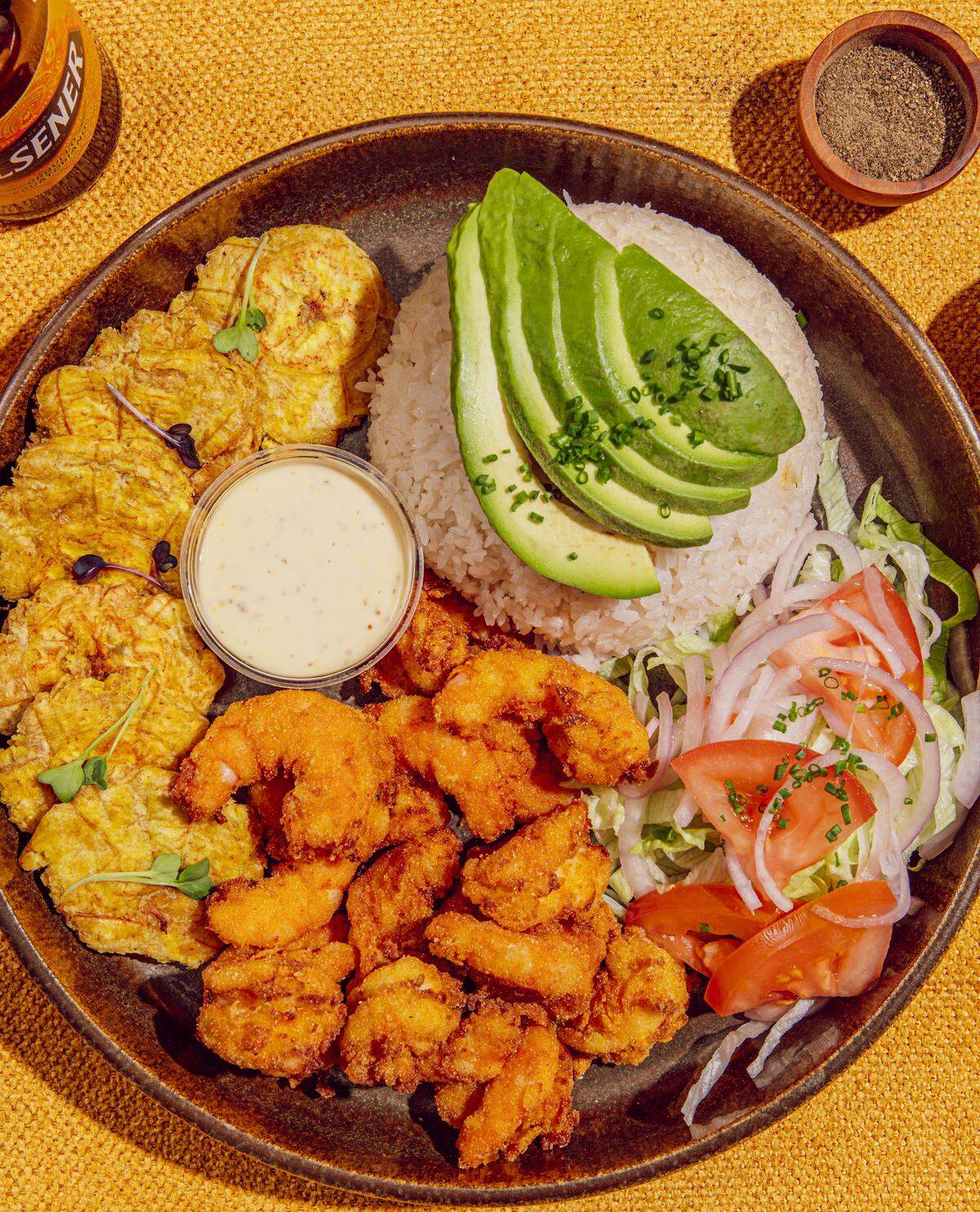One of the seafood dishes at El Ñaño on Miracle Mile in Coral Gables.