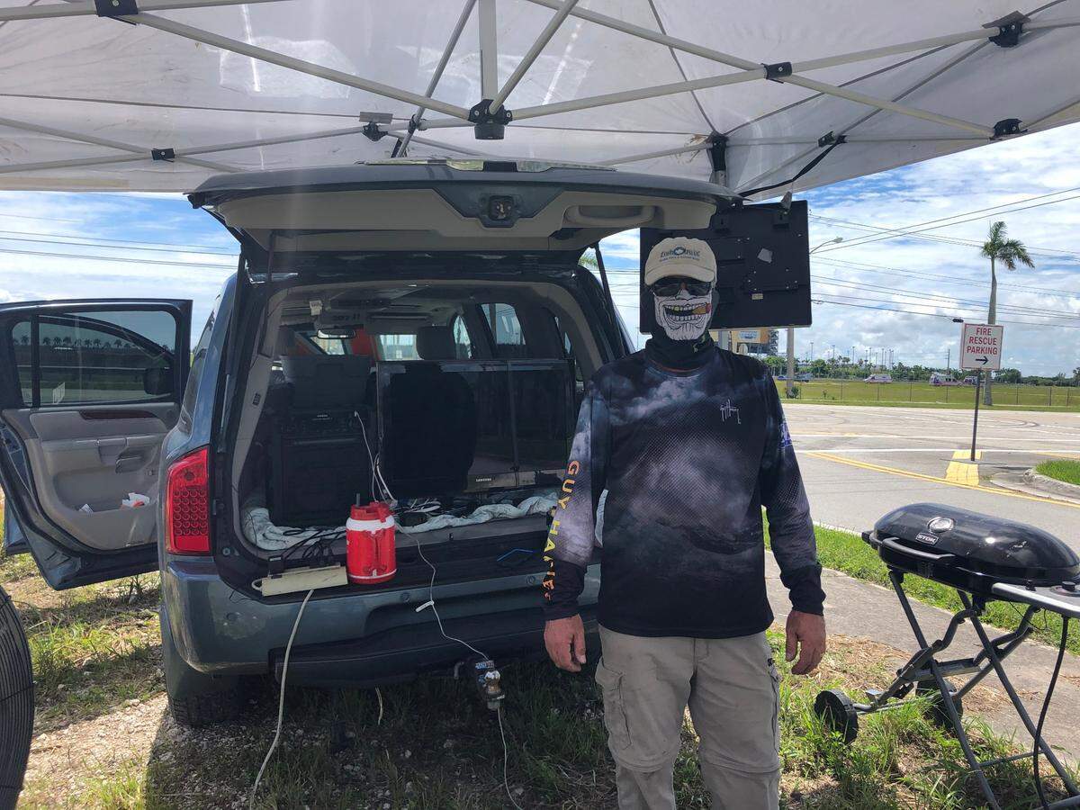 John DeStefano made the trip from Estero to Homestead to tailgate ahead of the Dixie Vodka 400. He wound up getting a ticket to watch the race.