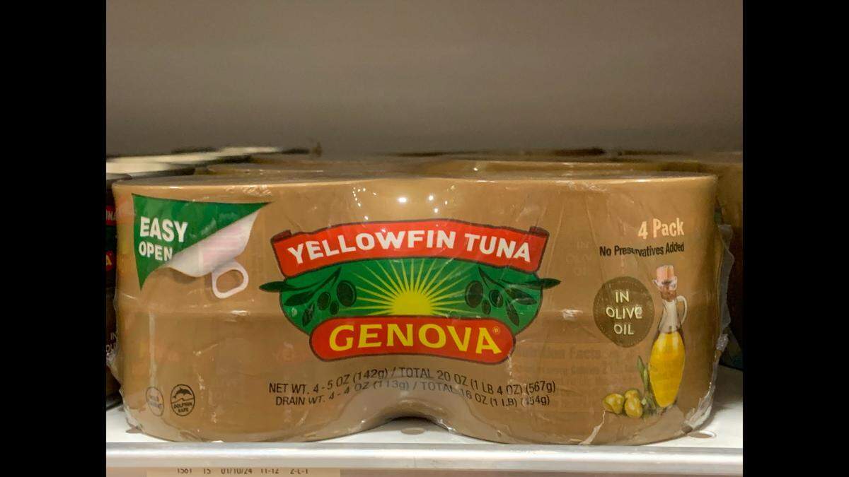 A four pack of Genova Yellowfin Tuna, one of the many kinds of tuna recalled.