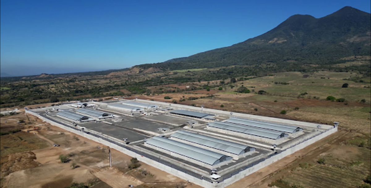 CECOT, the Terrorism Confinement Center in El Salvador, is Latin America’s largest prison. Opened in 2023, the maximum security facilty can hold as many as 40,000 inmates.