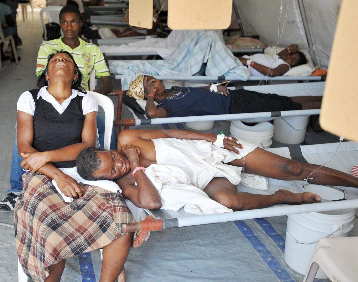 Cholera patients admitted to the Doctors Without Borders clinic in November 2012, in Delmas, Haiti. Victims of a Haiti cholera epidemic on Oct. 9, 2013, filed a lawsuit demanding compensation from the United Nations over an outbreak that killed more than 8,300 people.