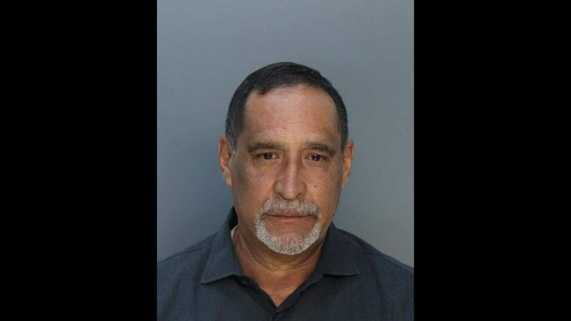 The mug shot of Miami-Dade Commissioner Joe Martinez, who surrendered on Tuesday to face a criminal charge of unlawful compensation.