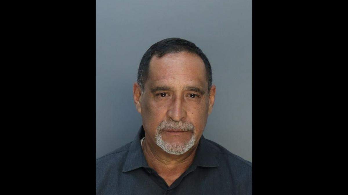 The mug shot of Miami-Dade Commissioner Joe Martinez, who surrendered on Tuesday to face a criminal charge of unlawful compensation.
