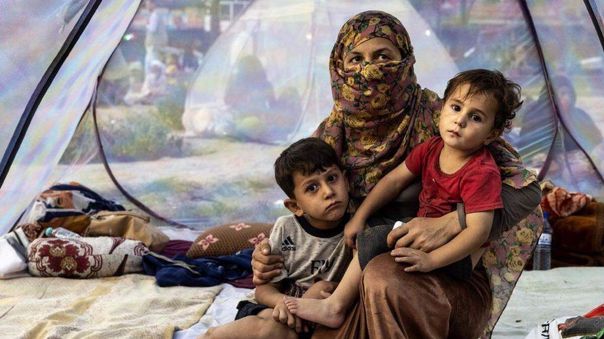 Makeshift camps have sprung up in Kabul, Afghanistan, since U.S. troops withdrew.
