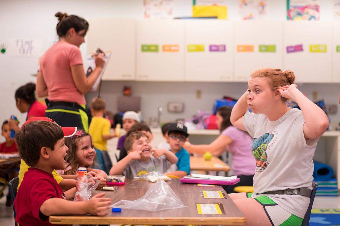 A year ago, in the time before COVID-19, kids and counselors have fun at the Florida International University Summer Treatment Program Camp where campers can get help with school readiness.
