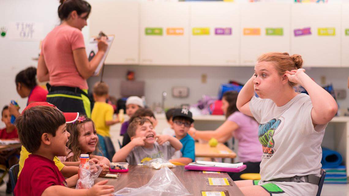 Kids and counselors have fun at the Florida International University Summer Treatment Program Camp where campers can get help with school readiness.