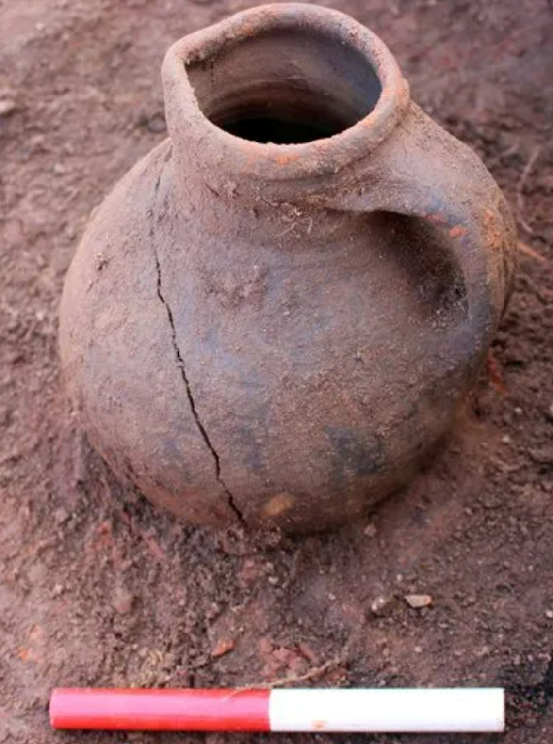 Archaeologists found a collection of medieval pottery near the kiln.