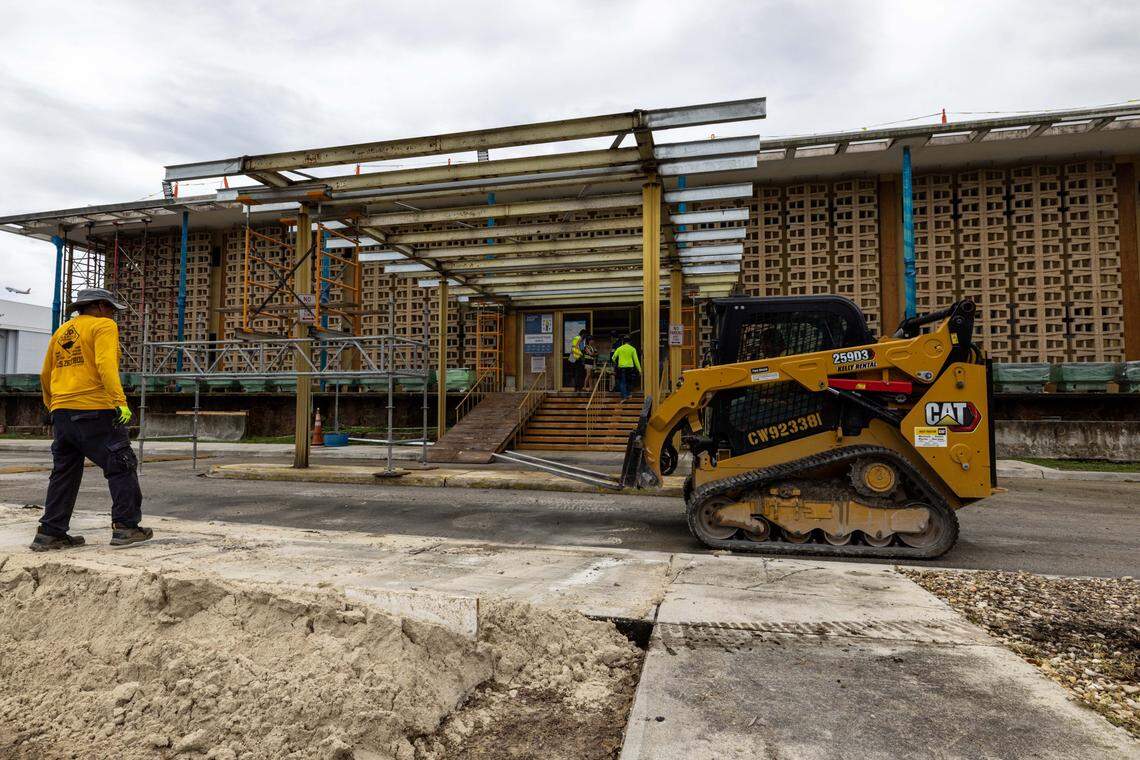 The exterior of Miami International Airport’s Pan Am terminal on Wednesday, July 23, 2025, in Miami, Fla.