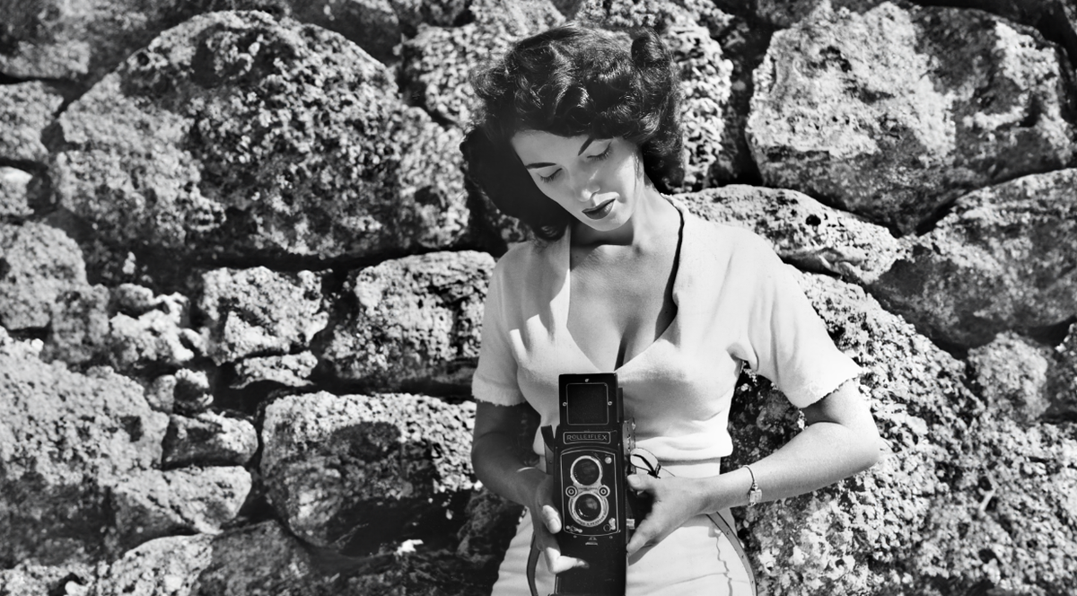 A self portrait of Bunny Yeager, an innovative and influential pin-up model-turned-photographer who helped popularize the bikini in the United States and paved the way for selfie culture. “Naked Ambition: Bunny Yeagar,” a documentary by Miami-based filmmakers, is screening at the Miami Film Festival.