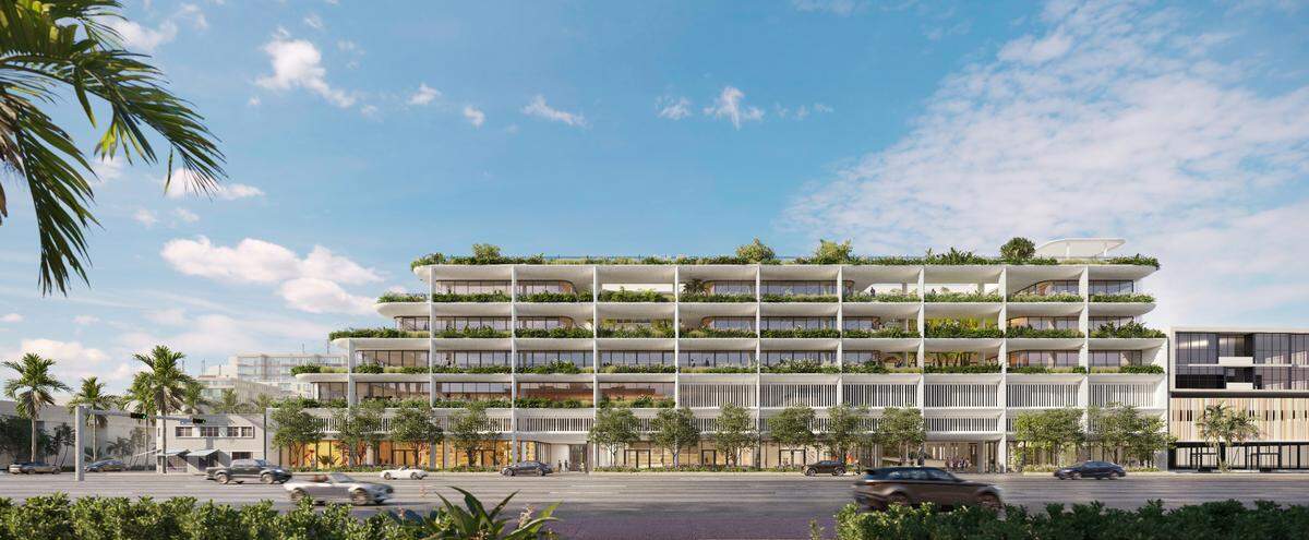 Located across the street from Lincoln Road Mall, The Alton will rise six stories. The building, shown in a rendering, will have offices ranging between 50,000 square feet to 60,000 square feet.