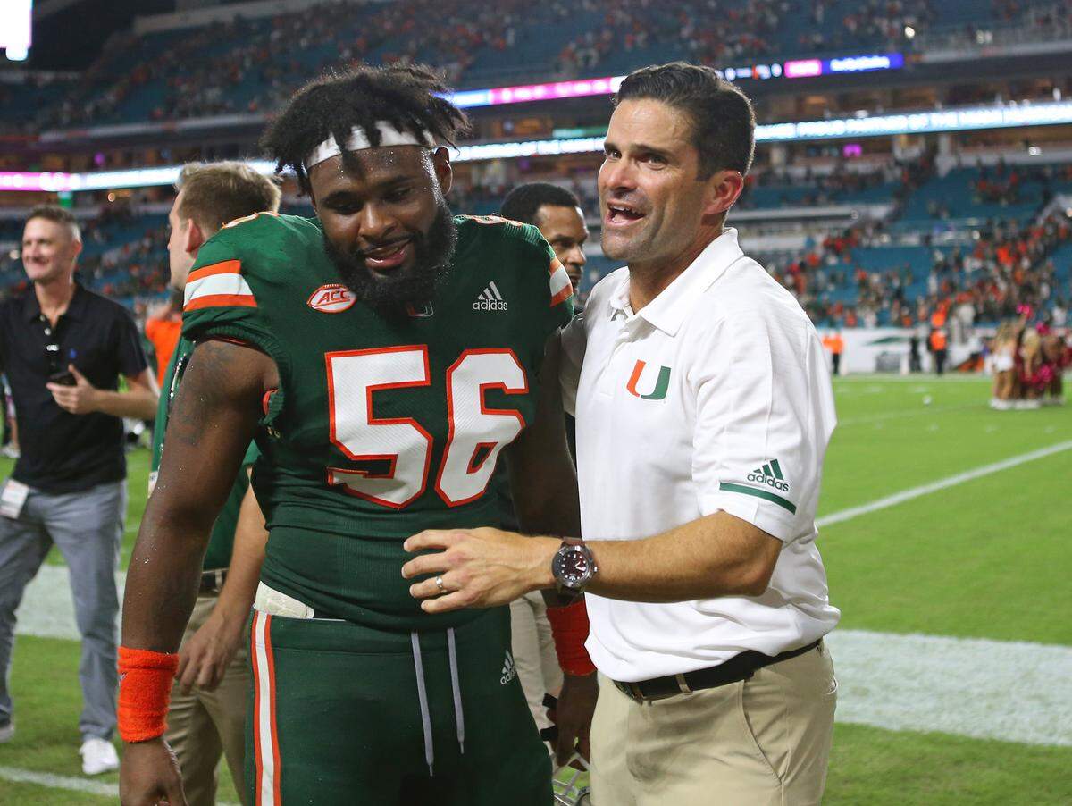 Miami Hurricanes defensive coordinator Manny Diaz Jr. said Wednesday he wants to start substituting more players on the front line, especially facing hurry-up offenses. The Canes face Duke on Saturday at Hard Rock Stadium.