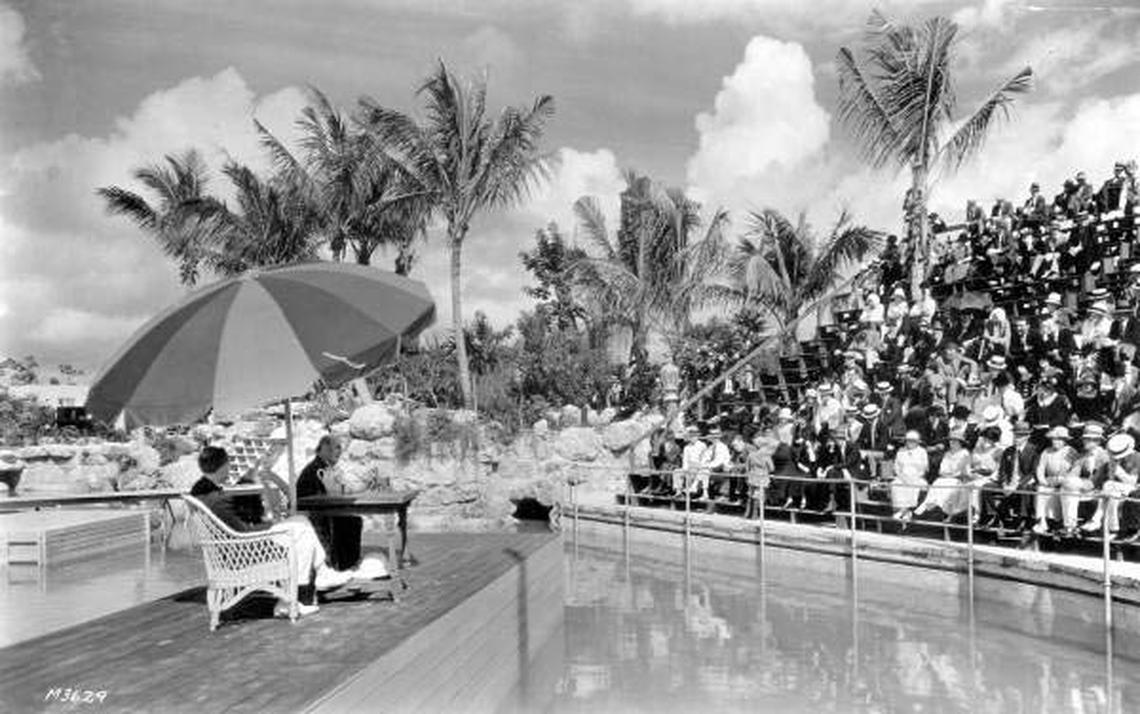 William Jennings Bryan addresses an audience at the Venetian Pool in Coral Gables in 1925.