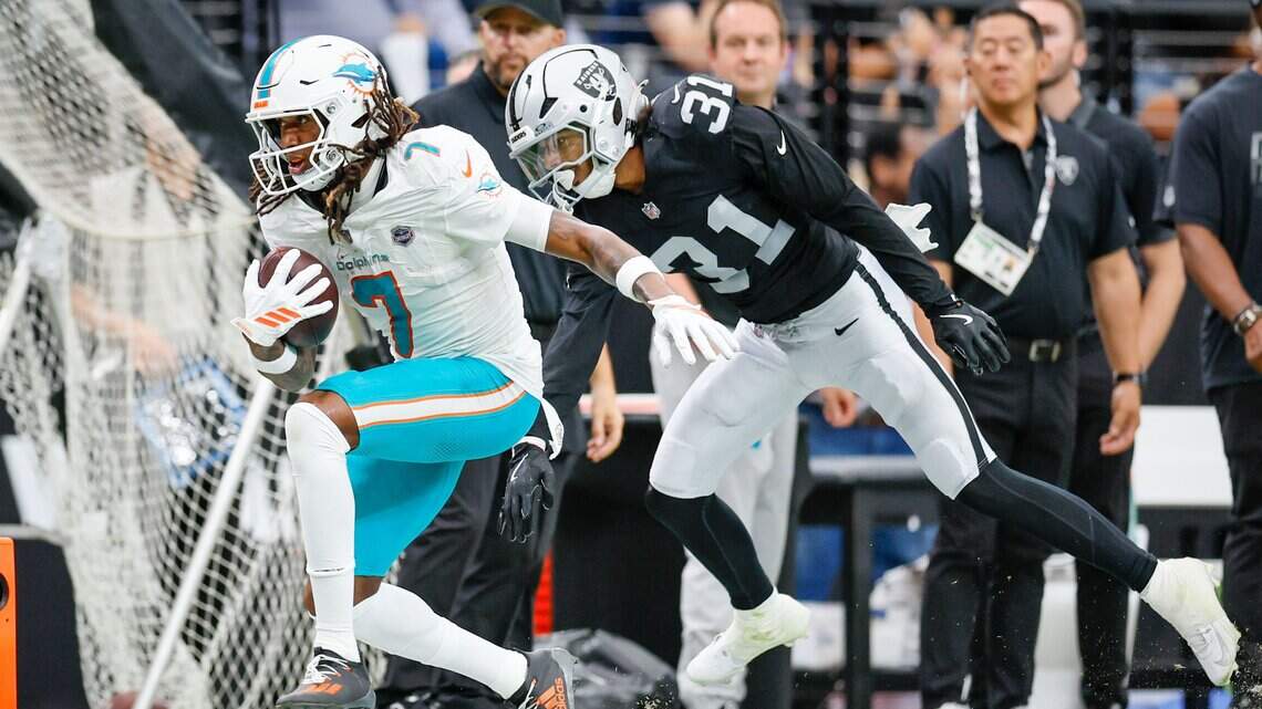 Dolphins WR Caleb Douglas practiced Wednesday. Will he play Sunday?