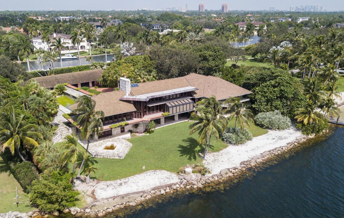 An aerial photo shows a current view of the Coral Gables house that architect Alfred Browning Parker designed and built for his family in 1963. New owners are seeking to demolish the house, widely considered an architectural masterpiece.