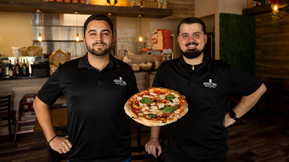 Giovanni Colantuono, left, and Tim Dimas, both 31, are co-owners of Napoli 1800 Cucina & Pizzeria in Kendall, which was named one of the best spots for pizza in the country by Yelp.