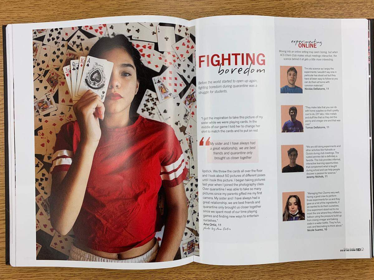 Yearbook editors at Dr. Michael M. Krop Senior High in northeast Miami-Dade interviewed students while they were quarantined about how they combated boredom.