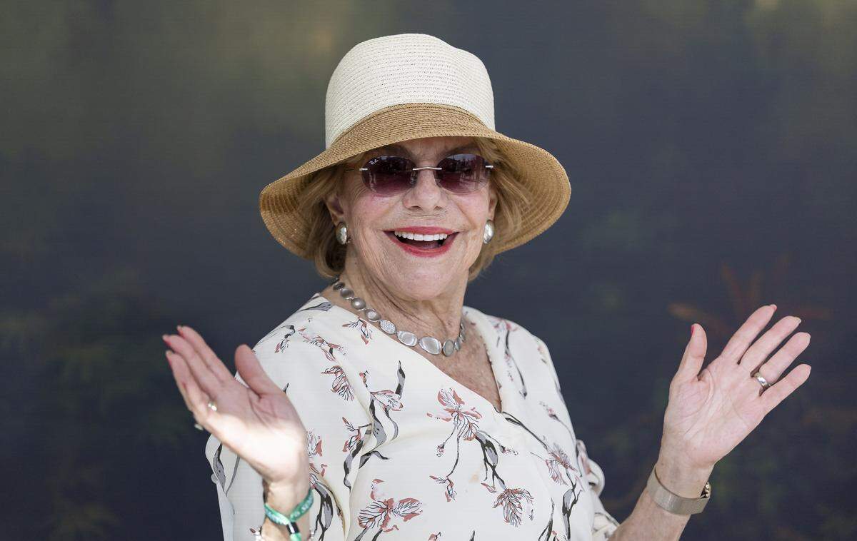 Margarita Vergara Dávila de Vergara, mother of Colombian-American actress Sofía Vergara, reacts as she attends the Goya Foods' Grand Tasting Village during the Food Network South Beach Wine & Food Festival on Saturday, Feb. 21, 2026, in Miami Beach, Fla.