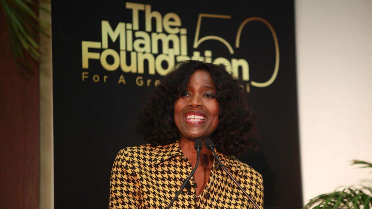 Former Miami Herald Editorial Board Editor Nancy Ancrum is shown at an event at the University of Miami Newman Alumni Center on June 2, 2017.