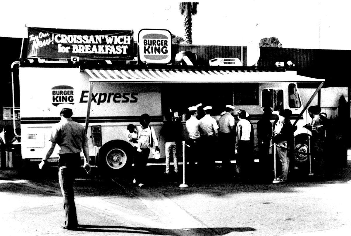 A Burger King food truck in 1985.