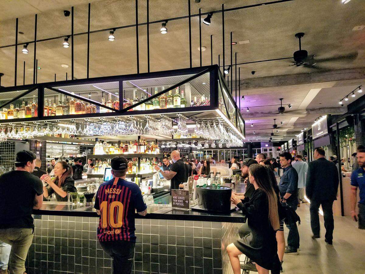 The main bar at Time Out Market Miami. Specialty cocktails ($11) are created by Broken Shaker, Sweet Liberty and Generator Hostel. There’s also a wine bar that will change its selections periodically.