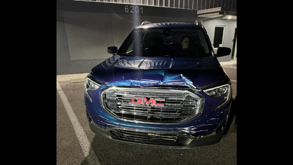 A wife intent on confronting her husband in the middle of the night resorted to driving into a building when he refused to come out, according to Florida investigators.