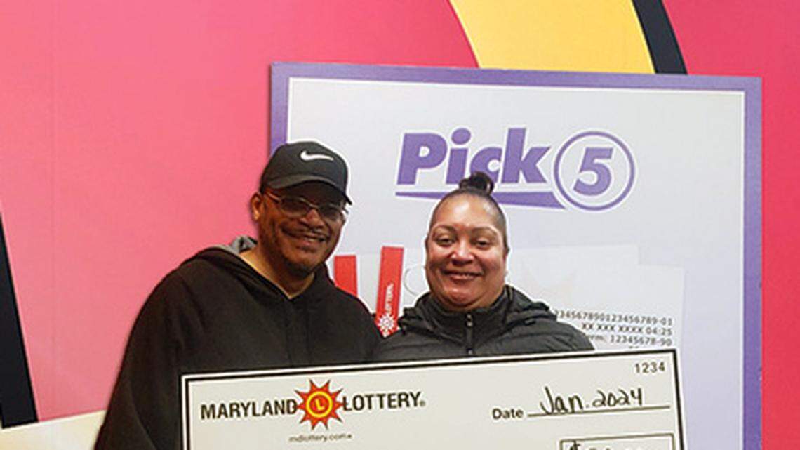 Maryland lottery player Markietta Robertson with her husband James.
