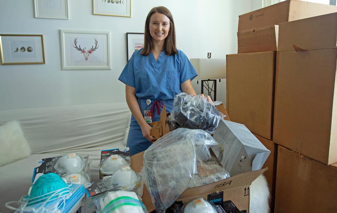 University of Miami medical school student Alison Ohringer organized a donation drive for personal protective equipment, or PPE, from local businesses during the coronavirus pandemic. ‘Every single mask makes a difference,’ said Ohringer, shown on March 2, 2020.