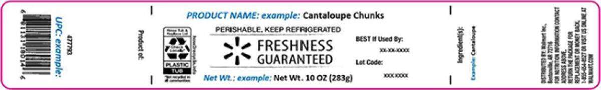 A label for recalled Walmart Freshness Guaranteed Cantaloupe Chunks