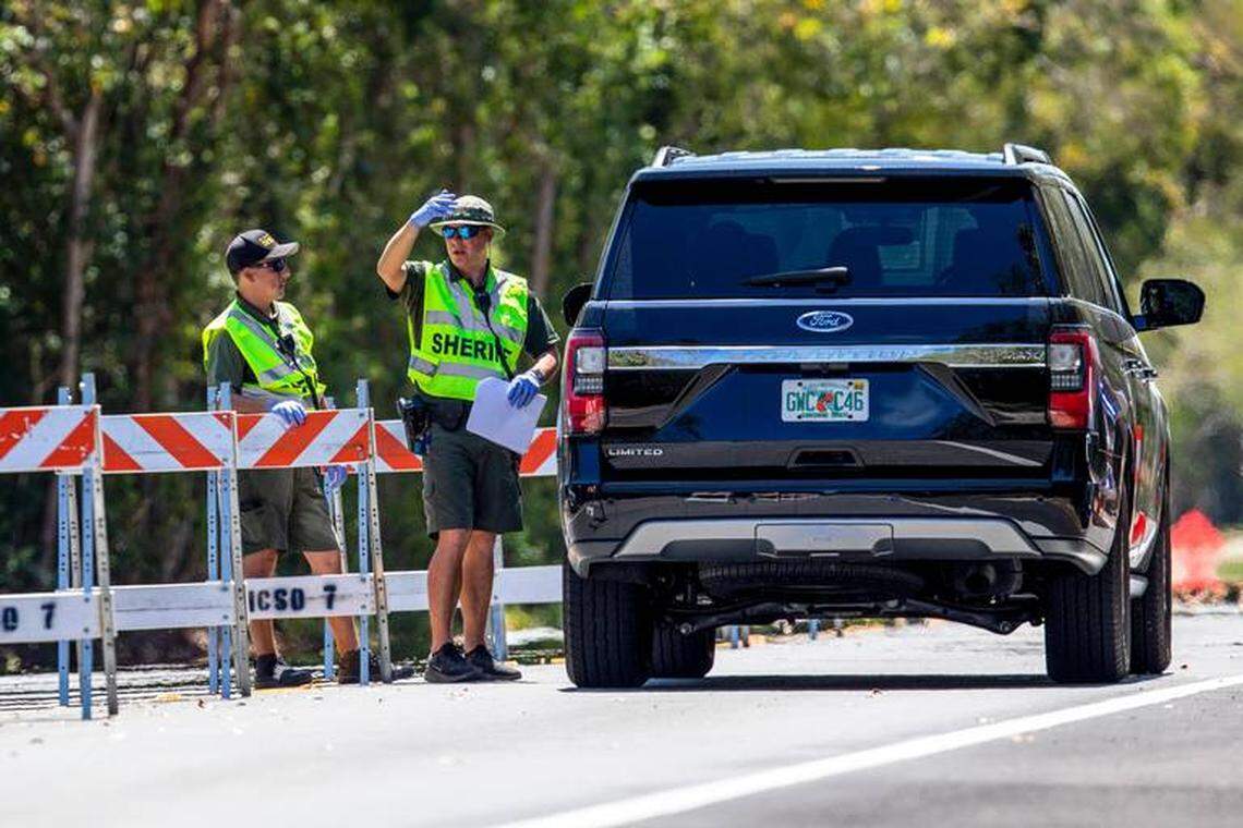 Members of Monroe County Fire Rescue will help staff the two checkpoints set up on the two main roads leading into the Florida Keys. The checkpoints are also staffed and are commanded by the sheriff’s office.